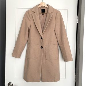 Beige Button Front Coat